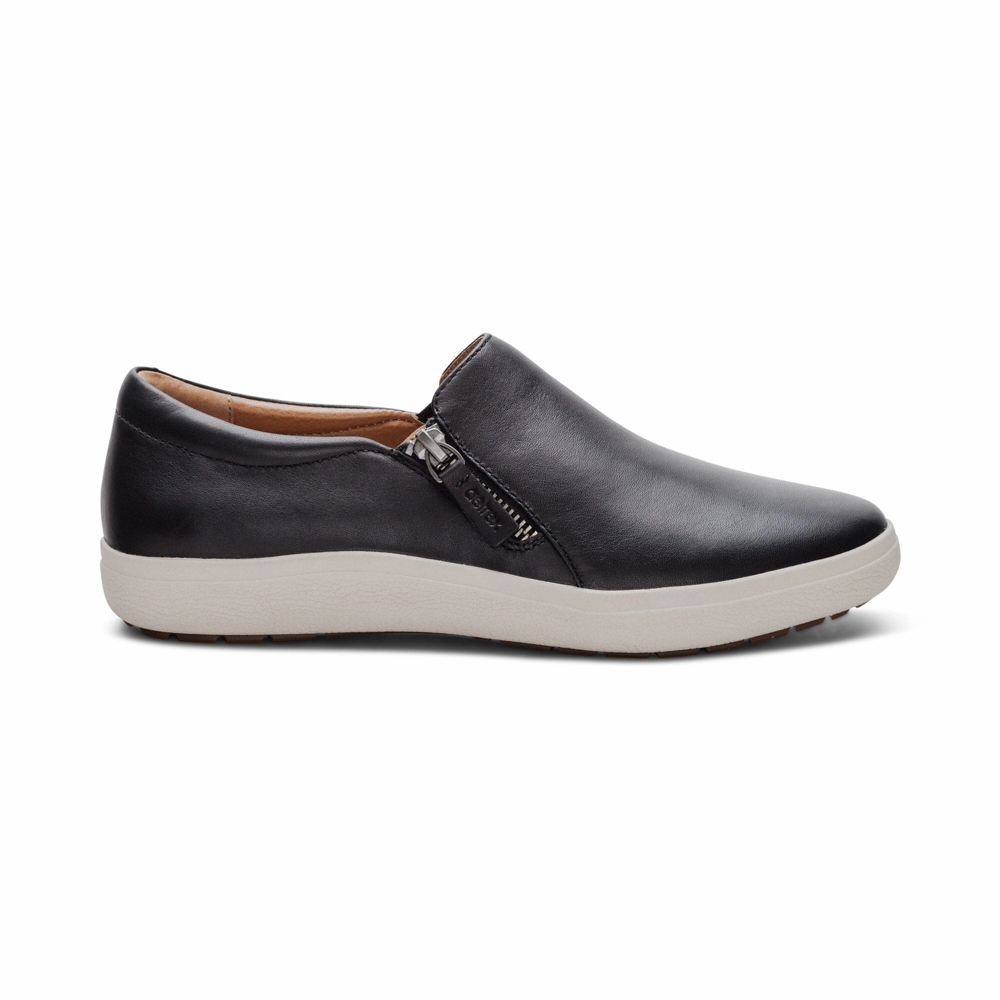 AETREX JENNA SLIP-ON LEATHER SNEAKERS WOMEN'S Aetrex supportive comfort shoes