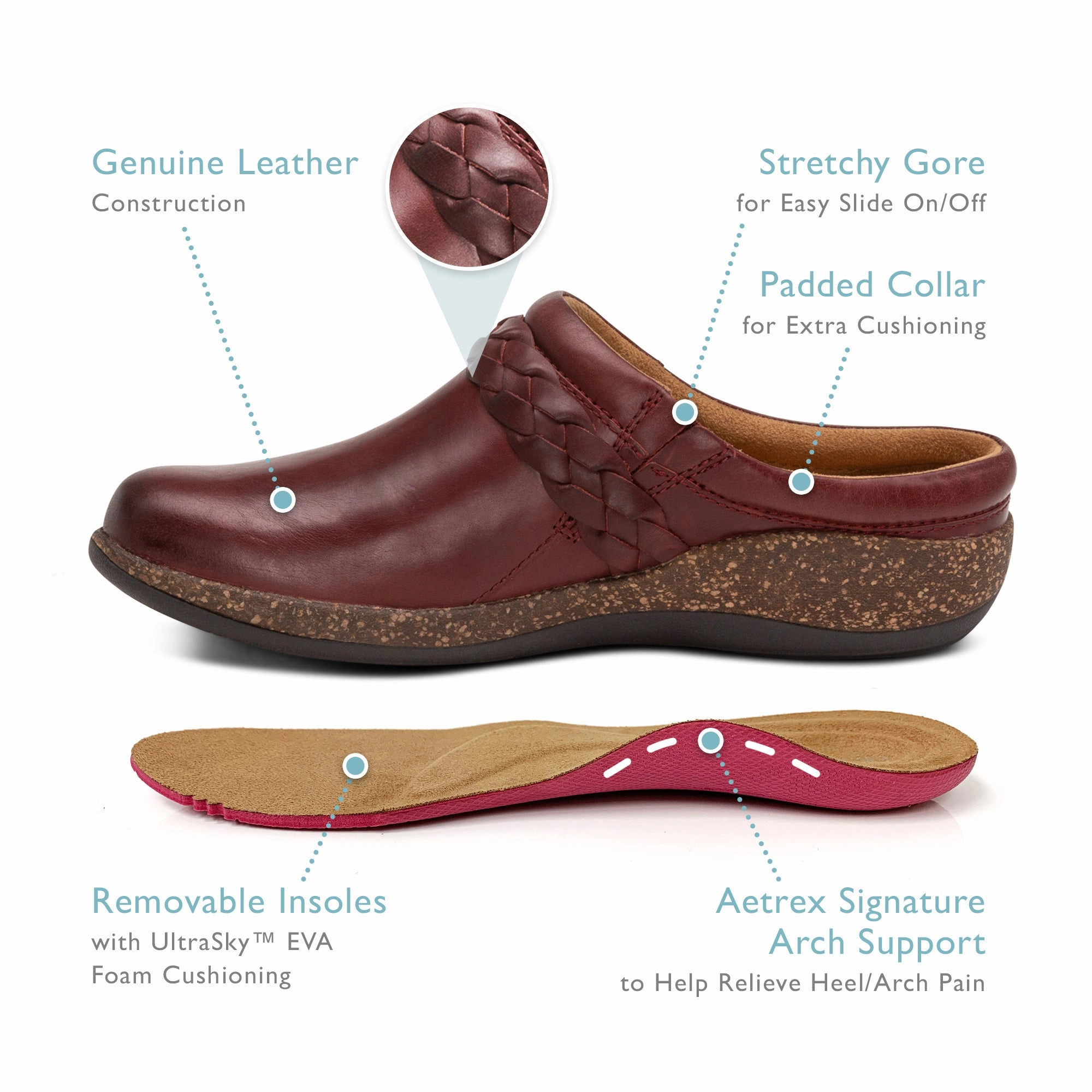 AETREX LIBBY COMFORT CLOG WOMEN'S Aetrex supportive comfort shoes