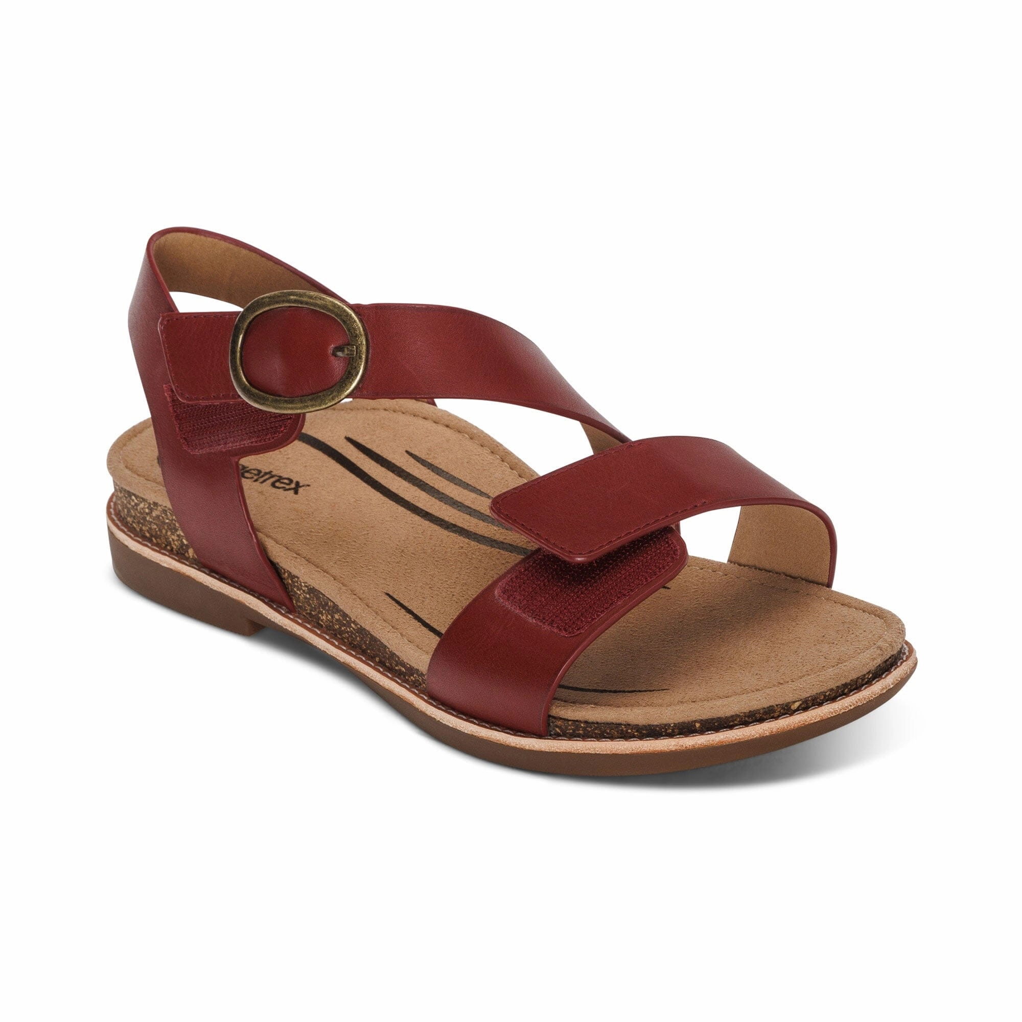 AETREX TAMARA ASYMMETRICAL QUARTER STRAP SANDAL Aetrex supportive comfort shoes