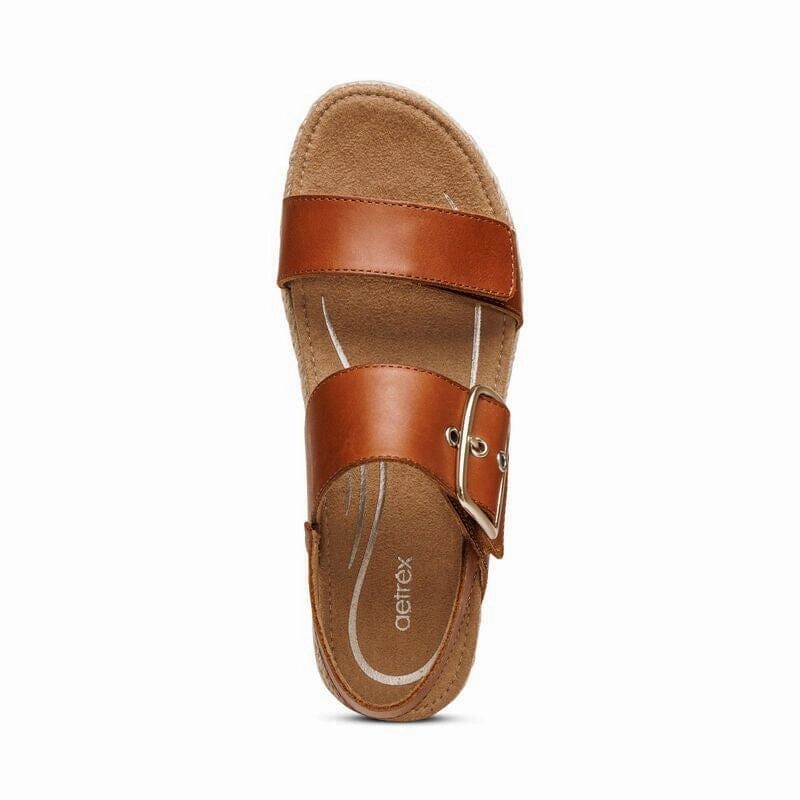 AETREX VANIA ARCH SUPPORT PLATFORM SANDAL WOMEN'S Aetrex supportive comfort shoes