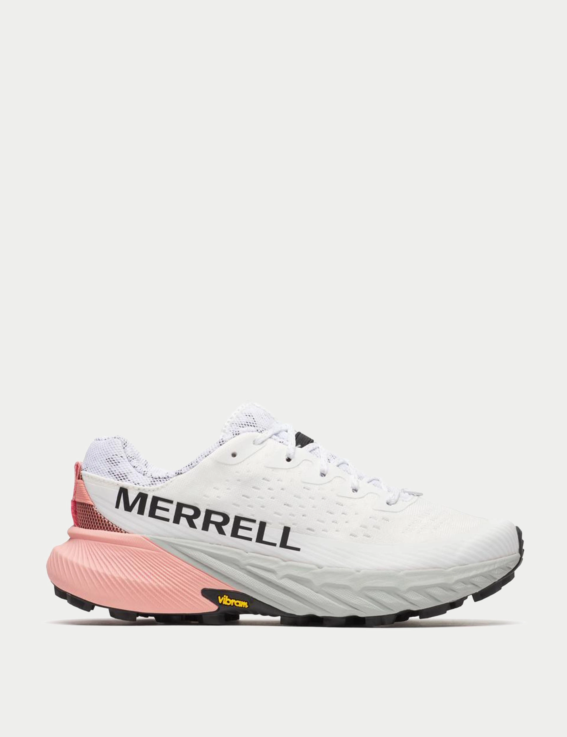 Agility Peak 5 - White/Soft Coral Merrell outdoor shoes for hiking and trails