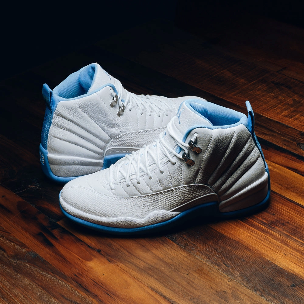 Air Jordan 12 Retro 'Melo' - White/University Blue Air Jordan Basketball Shoes for Performance