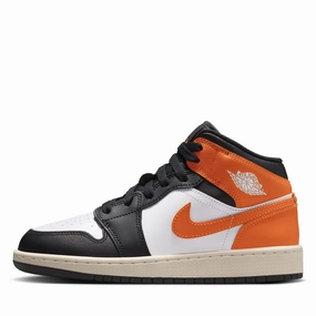 Air Jordan 1 Mid (GS) - Starfish/Black Air Jordan signature sneakers