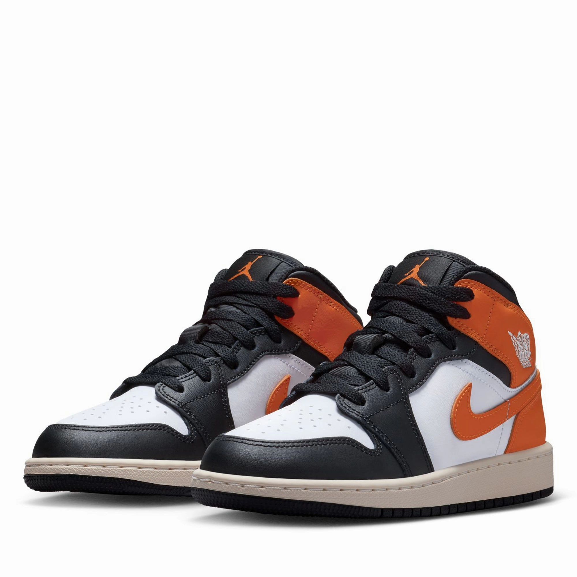 Air Jordan 1 Mid (GS) - Starfish/Black Air Jordan Basketball Shoes for Performance