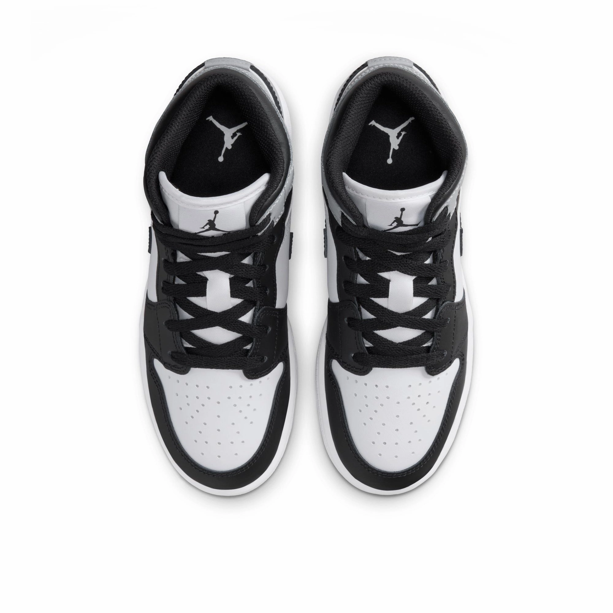 Air Jordan 1 Mid (GS) - White/Light Smoke Grey Air Jordan Basketball Shoes for Performance