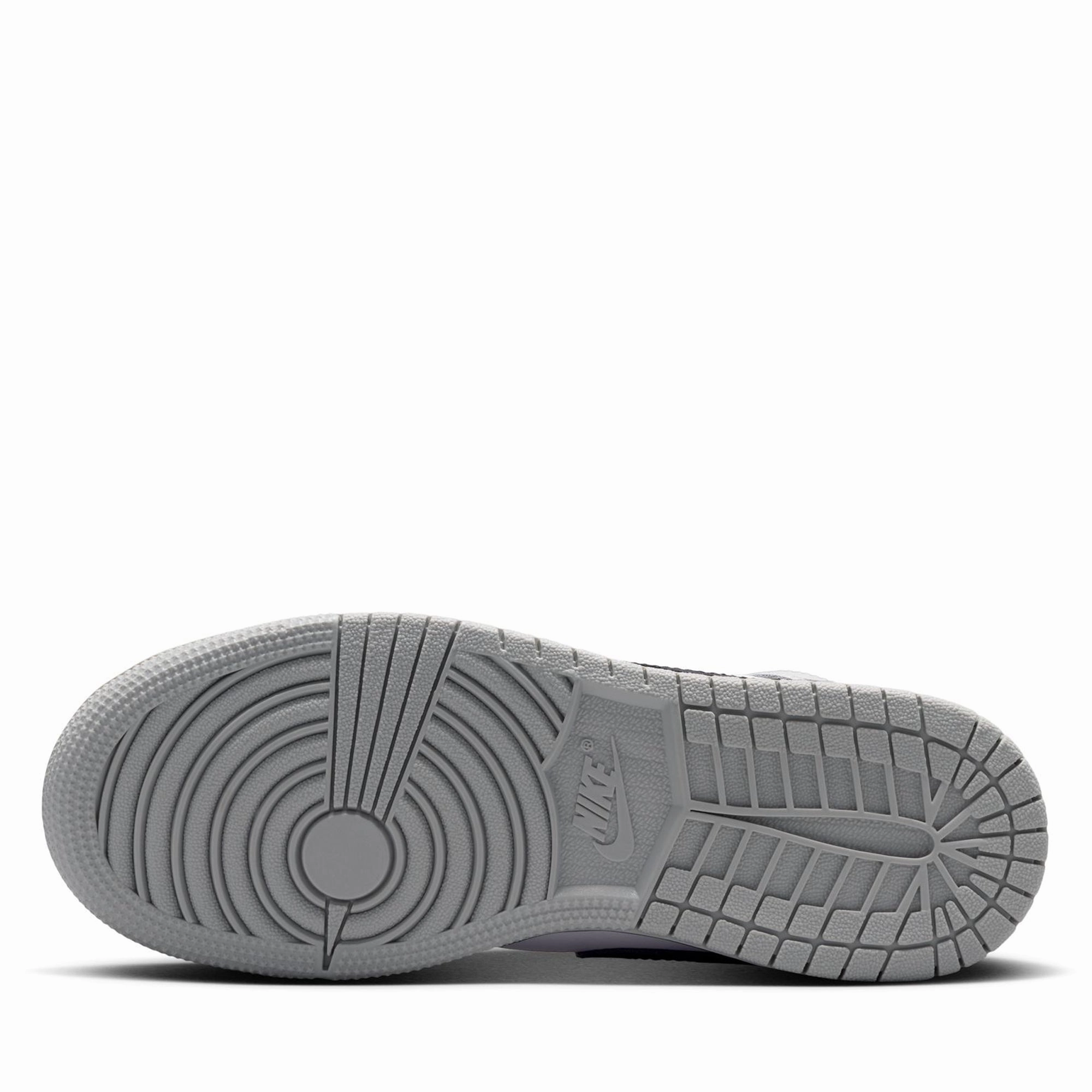 Air Jordan 1 Mid (GS) - White/Light Smoke Grey Air Jordan Basketball Shoes for Performance