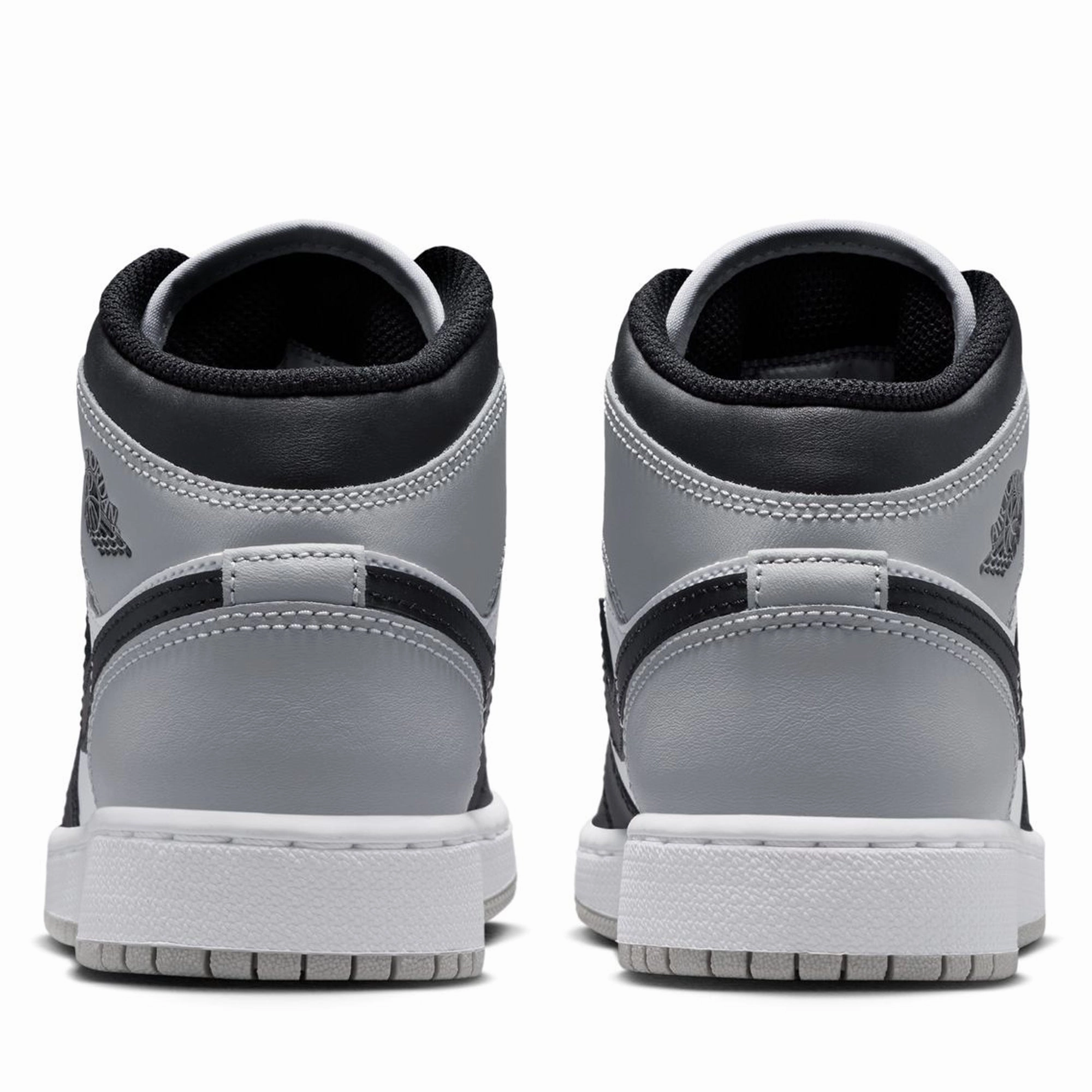 Air Jordan 1 Mid (GS) - White/Light Smoke Grey Air Jordan Basketball Shoes for Performance