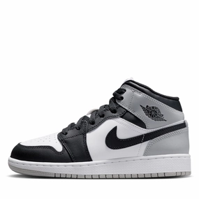 Air Jordan 1 Mid (GS) - White/Light Smoke Grey Air Jordan signature sneakers