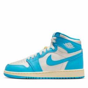 Air Jordan 1 Retro High OG 'UNC Reimagined' (GS) - Dark Powder Blue/Sail Air Jordan signature sneakers