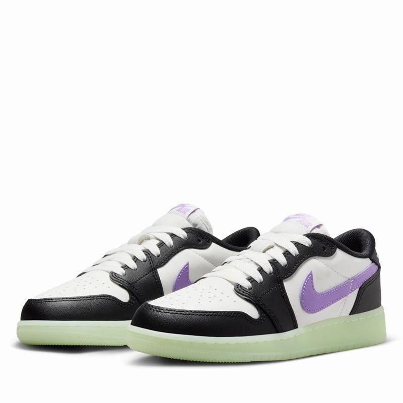 Air Jordan 1 Retro Low (GS) - Black/Black Raspberry Air Jordan Basketball Shoes for Performance