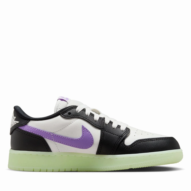 Air Jordan 1 Retro Low (GS) - Black/Black Raspberry Air Jordan Basketball Shoes for Performance