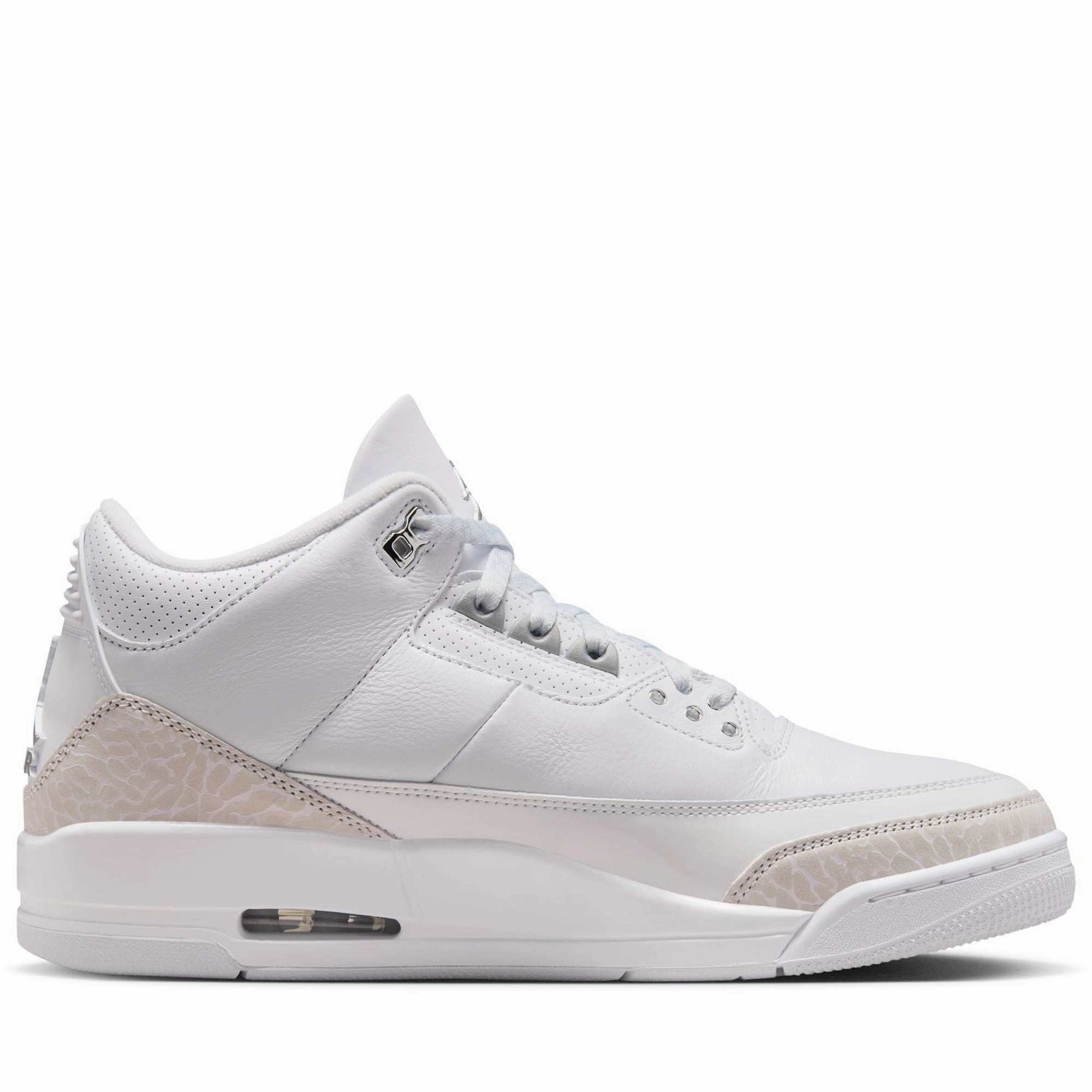 Air Jordan 3 Retro 'Pure Money' - White/Metallic Silver Air Jordan Basketball Shoes for Performance