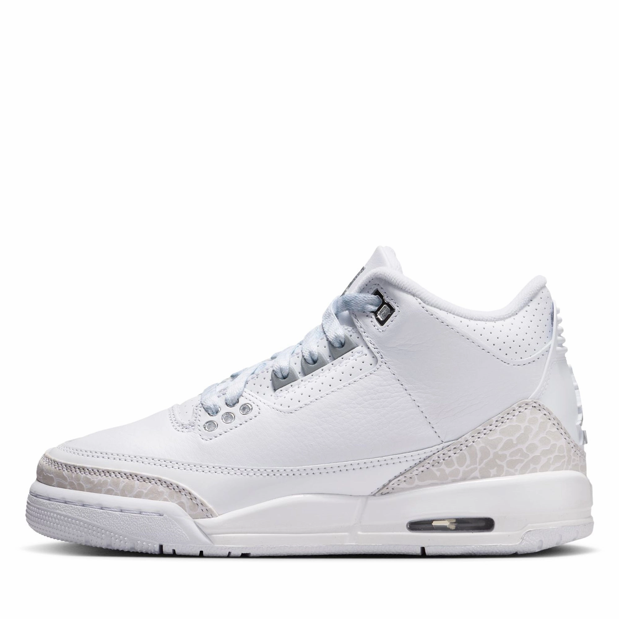 Air Jordan 3 Retro 'Pure Money' (GS) - White/Metallic Silver Air Jordan signature sneakers