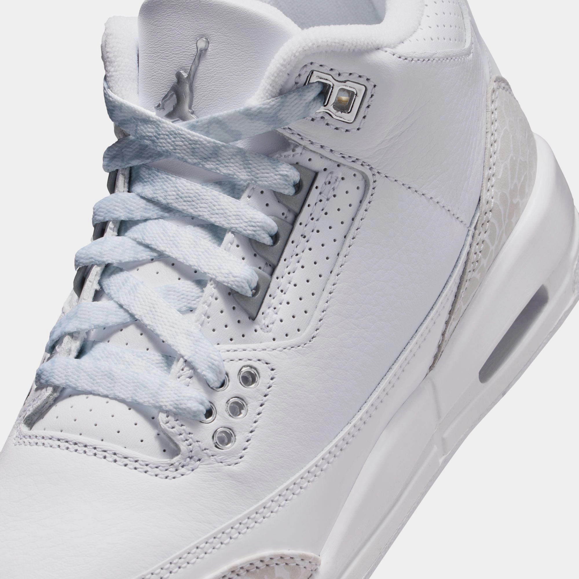 Air Jordan 3 Retro 'Pure Money' (GS) - White/Metallic Silver Air Jordan Basketball Shoes for Performance