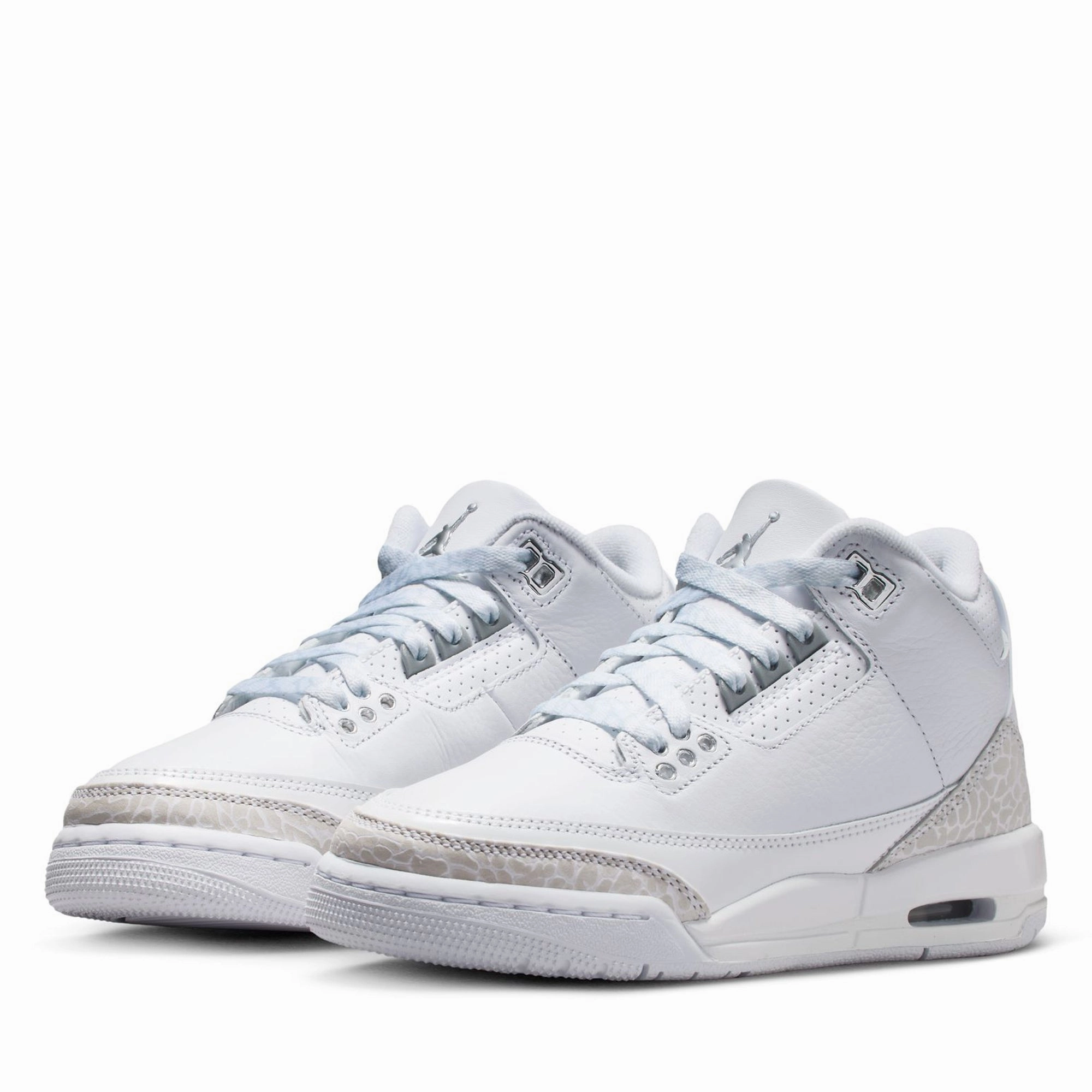 Air Jordan 3 Retro 'Pure Money' (GS) - White/Metallic Silver Air Jordan Basketball Shoes for Performance