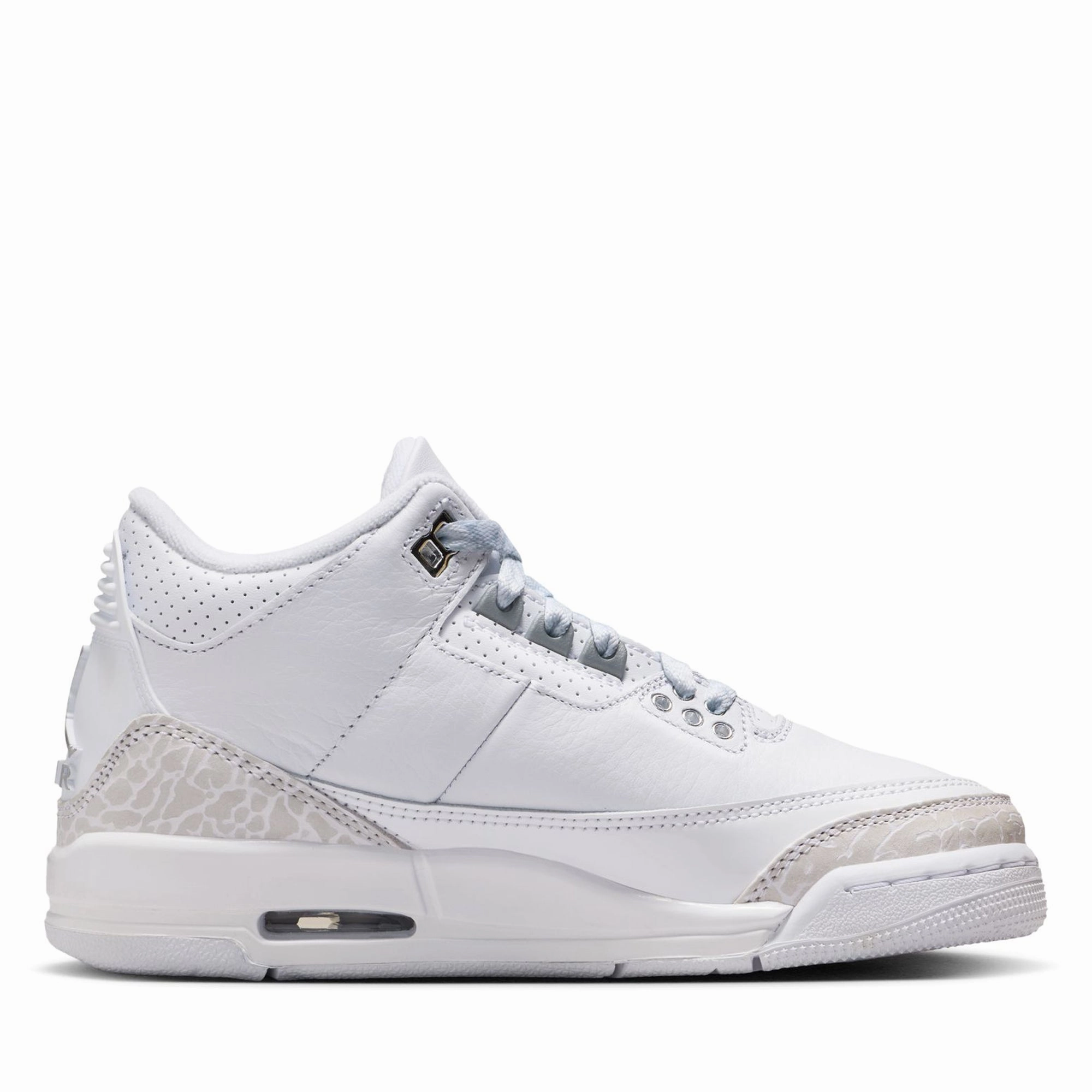 Air Jordan 3 Retro 'Pure Money' (GS) - White/Metallic Silver Air Jordan Basketball Shoes for Performance