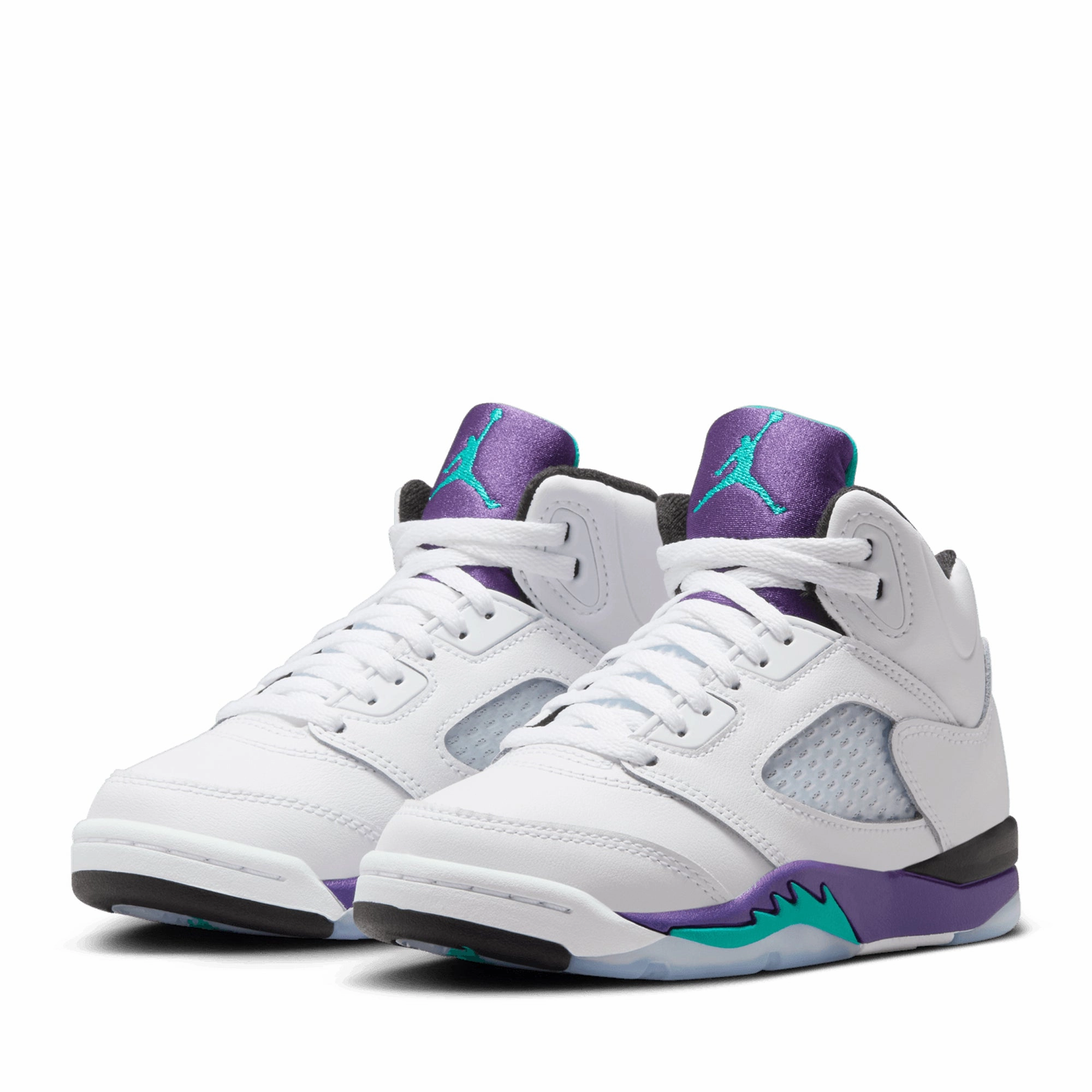 Air Jordan 5 Retro OG 'Grape' (PS) - White/New Emerald Air Jordan Basketball Shoes for Performance