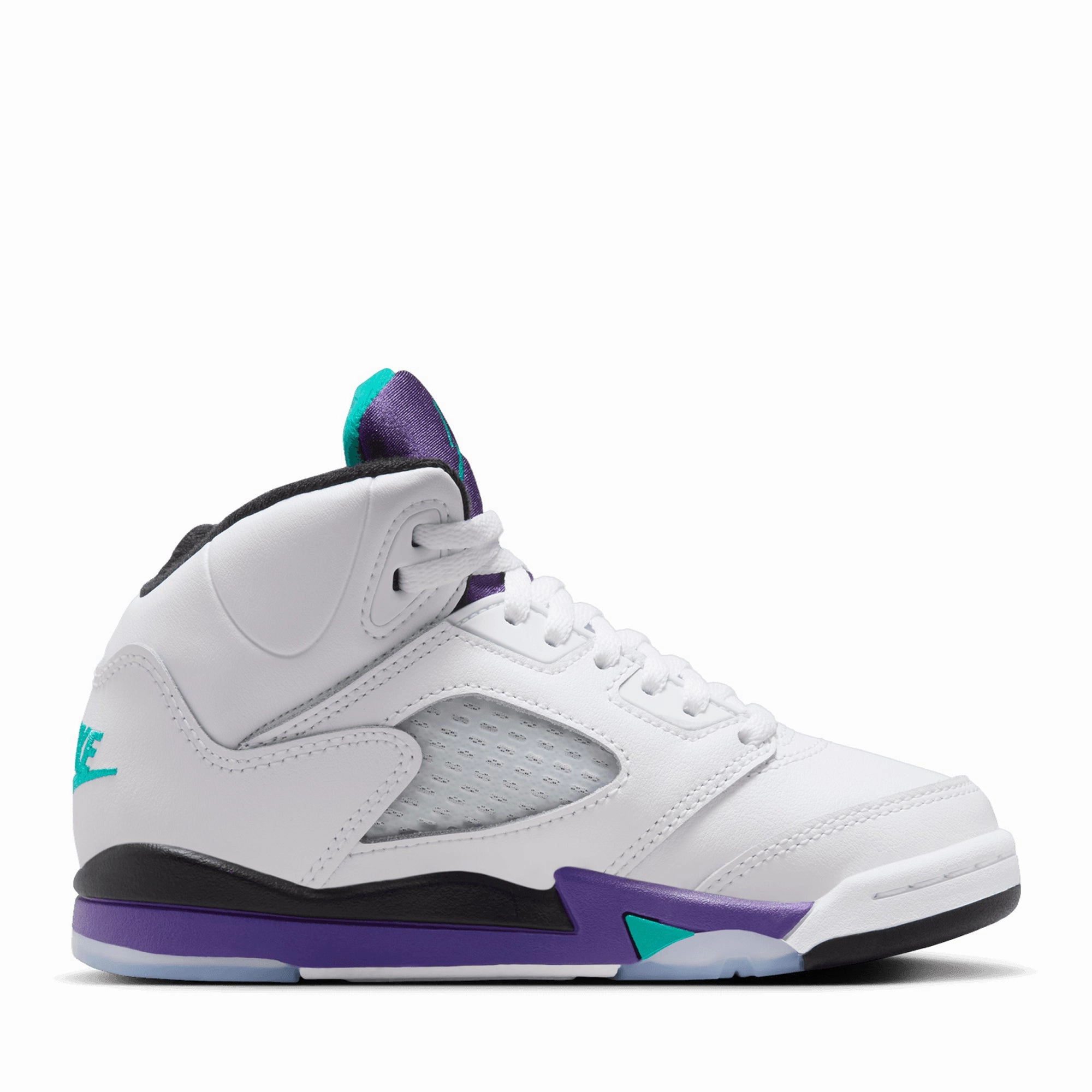 Air Jordan 5 Retro OG 'Grape' (PS) - White/New Emerald Air Jordan Basketball Shoes for Performance