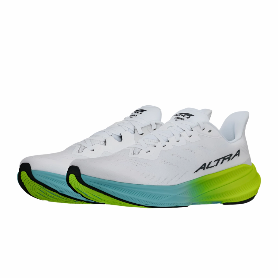 Altra Men's Experience Flow 2 Running Shoes in White/Lime AW25 Altra trail-ready athletic footwear