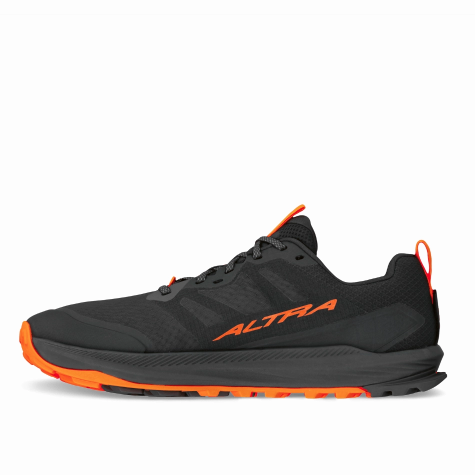 Altra Men's Lone Peak 9   Trail Running Shoes in Black/Orange SS25 Altra trail-ready athletic footwear