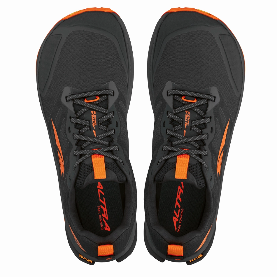 Altra Men's Lone Peak 9   Trail Running Shoes in Black/Orange SS25 Altra trail-ready athletic footwear