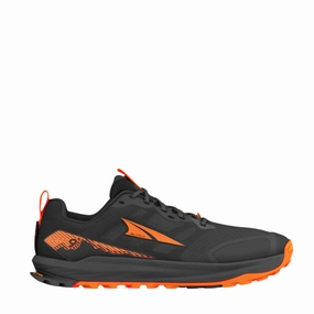 Altra Men's Lone Peak 9   Trail Running Shoes in Black/Orange SS25 Altra cushioned road running sneakers