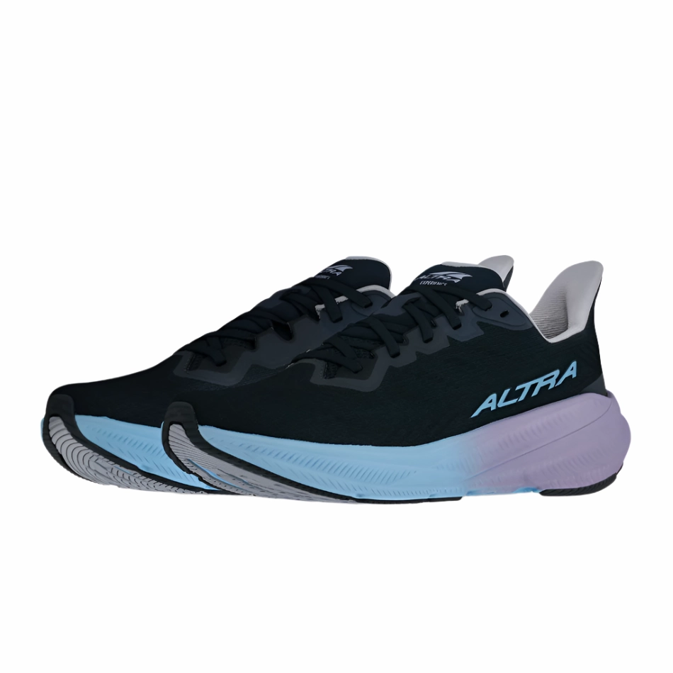 Altra Women's Experience Flow 2 Running Shoes in Black/Light Blue AW25 Altra trail-ready athletic footwear