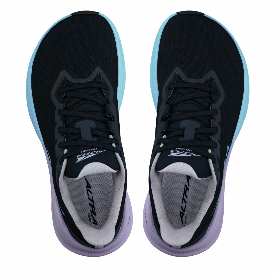 Altra Women's Experience Flow 2 Running Shoes in Black/Light Blue AW25 Altra trail-ready athletic footwear