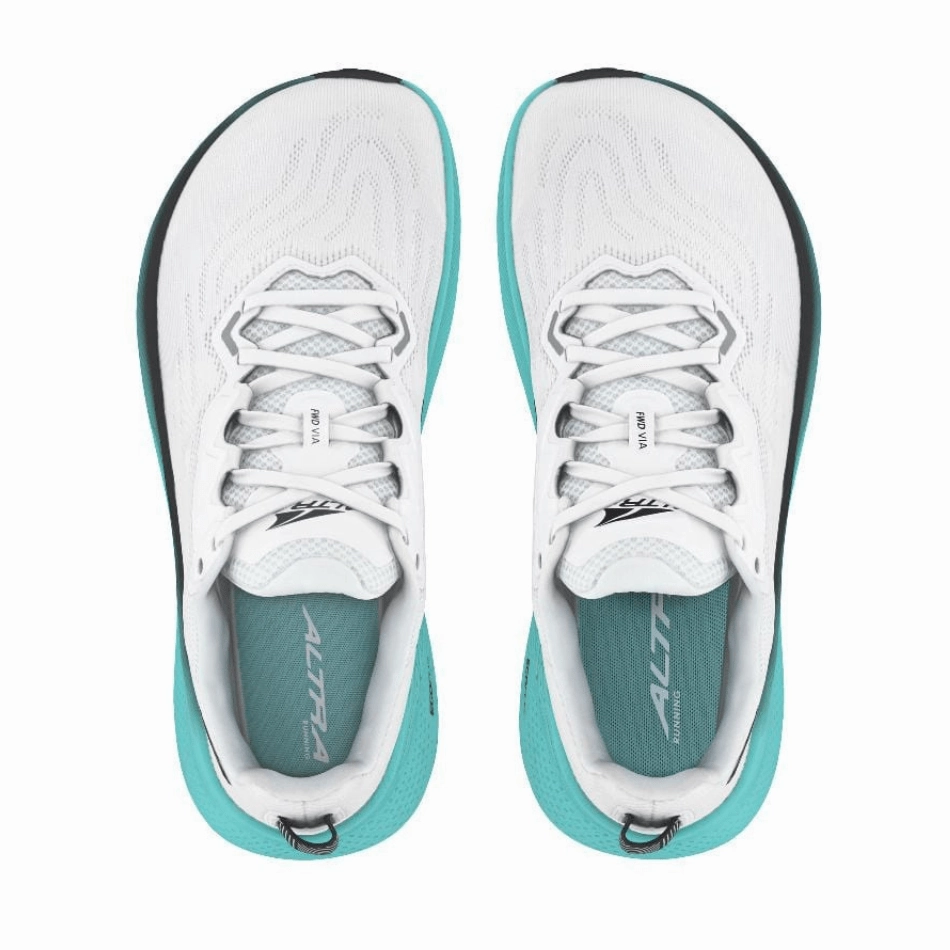 Altra Women's FWD Via Running Shoes in White/Green SS25 Altra trail-ready athletic footwear