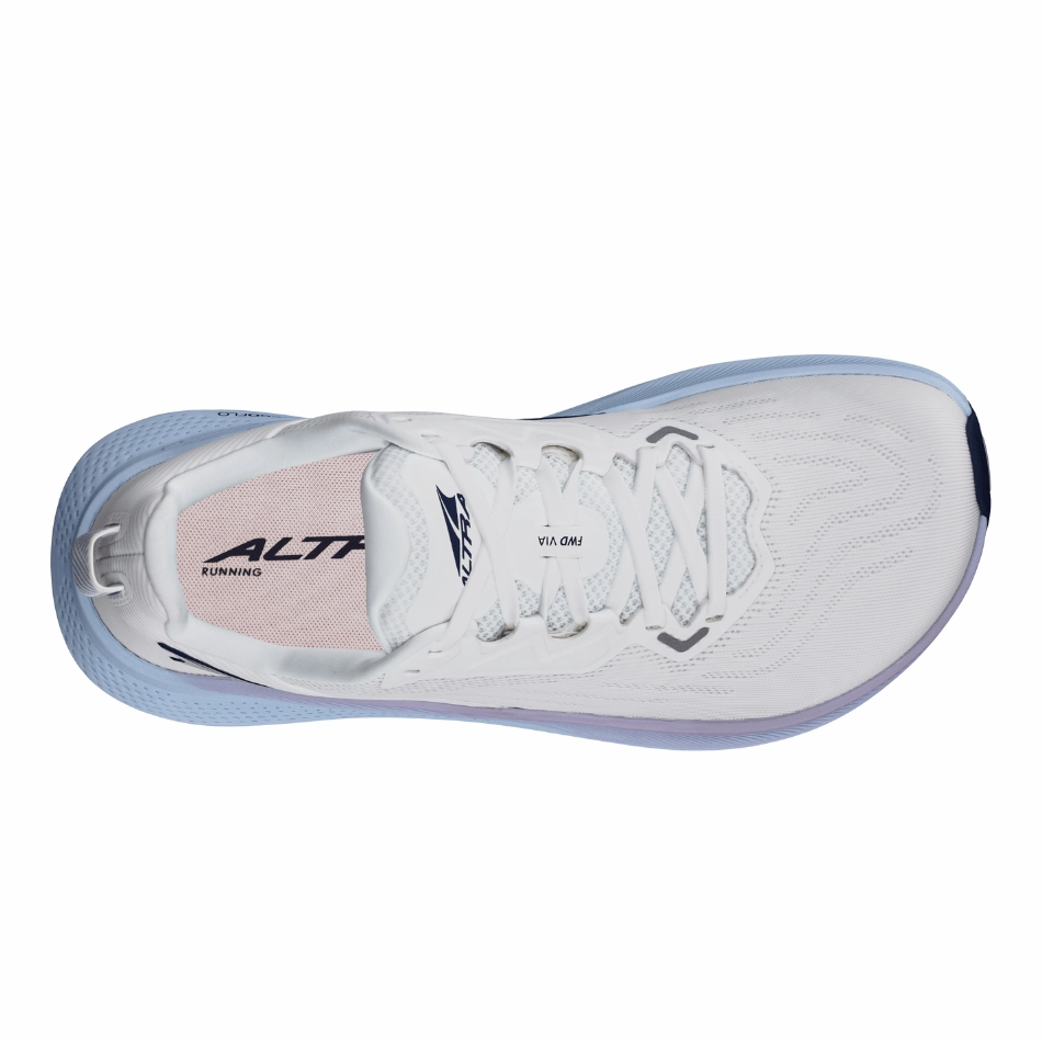 Altra Women's FWD Via Running Shoes in White Light Blue AW25 Altra trail-ready athletic footwear