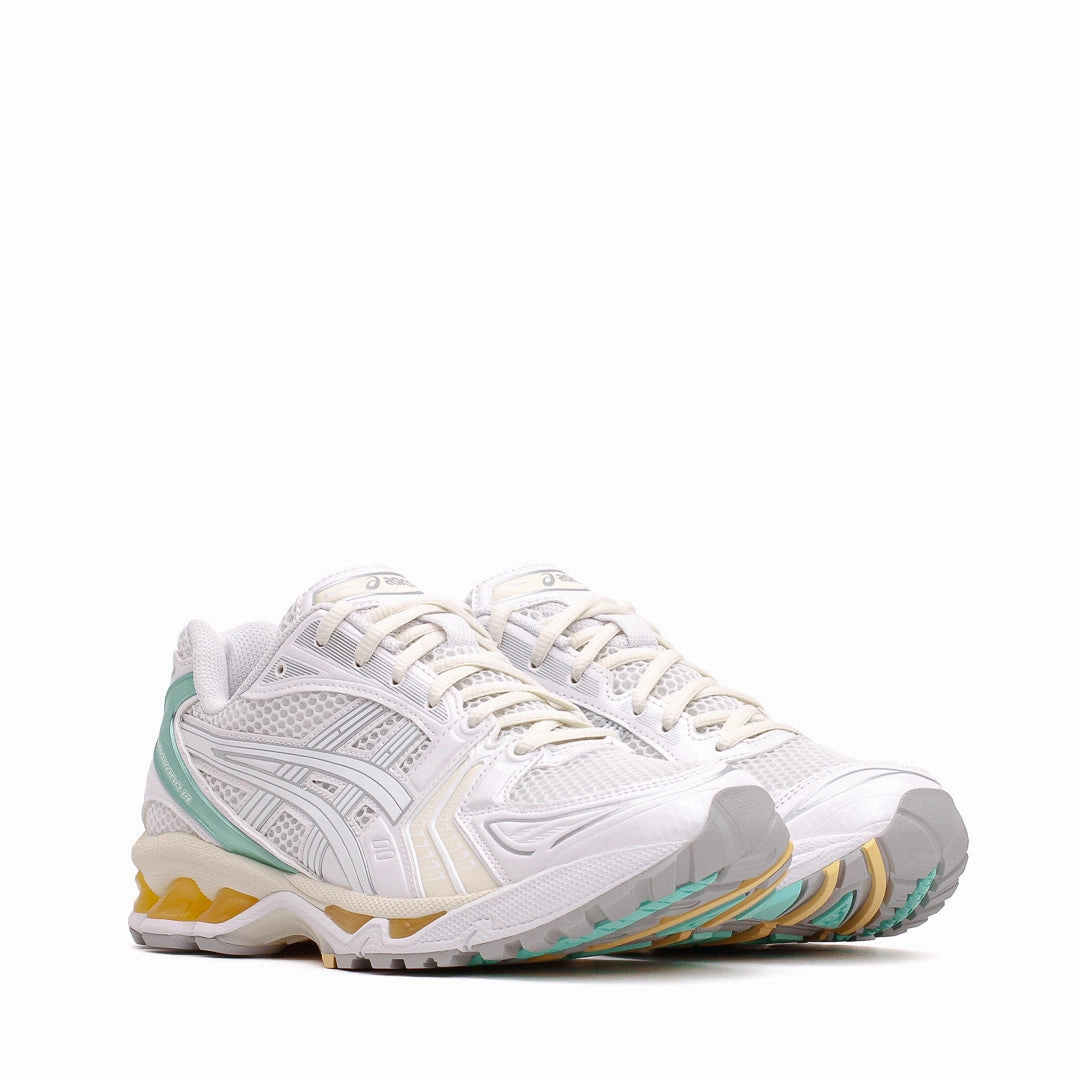 Asics Unisex Gel-Kayano 14 White Mint Gold 1203A537-107 Asics shoe style pictures