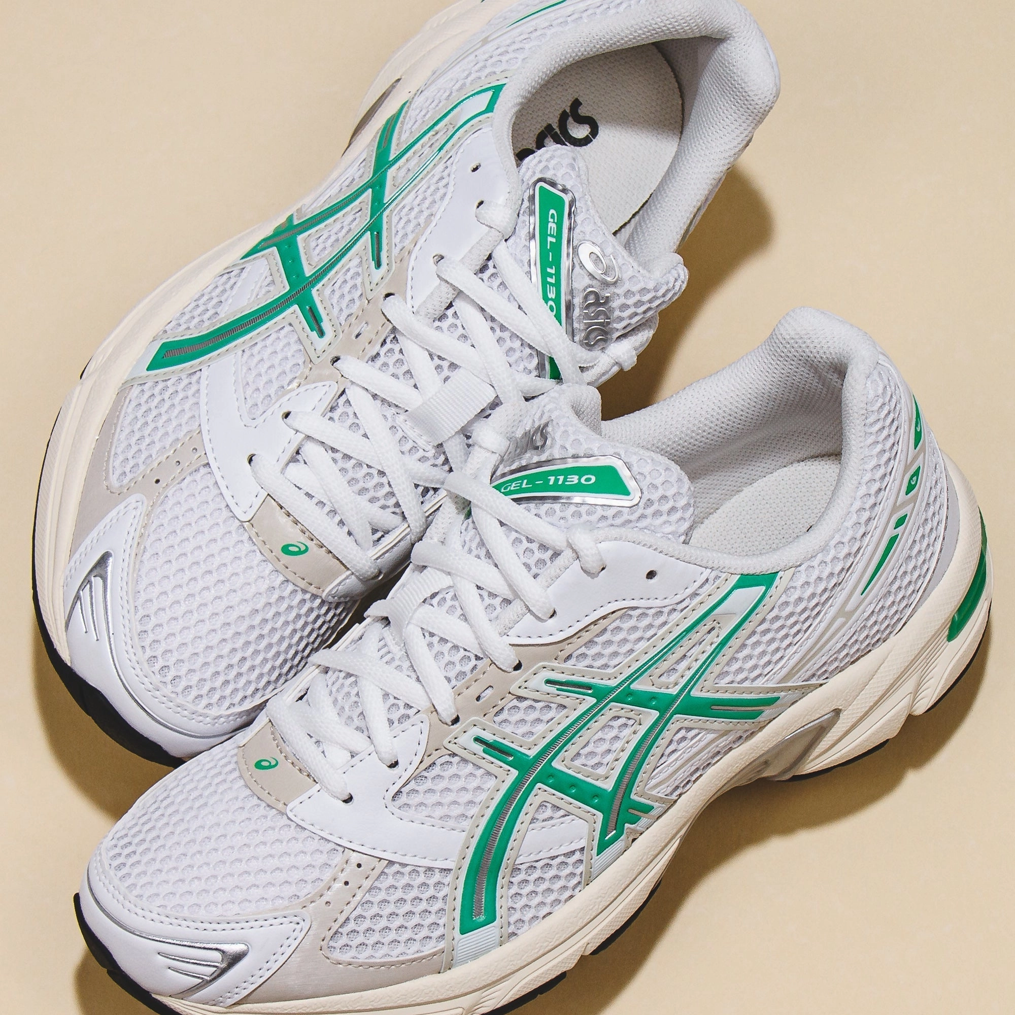 Asics Women Gel-1130 White Green 1202A164-114 Asics shoe style pictures