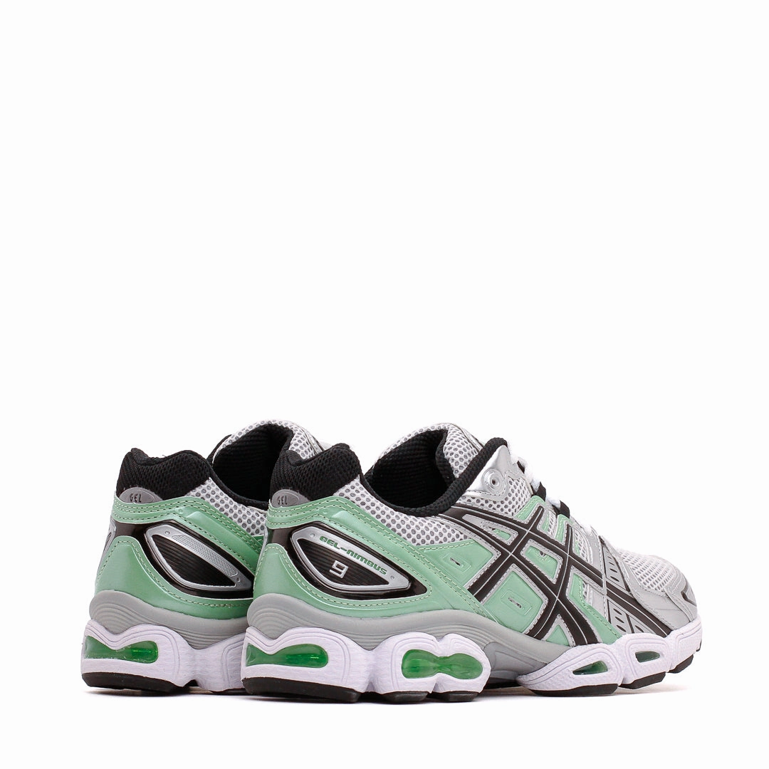 Asics Women Gel-Nimbus 9 White Bamboo Green 1202A278-109 Asics shoe style pictures