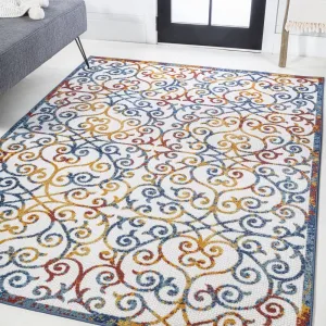 Atrani Scroll Trellis Indoor/Outdoor Area Rug Jonathan Y Home