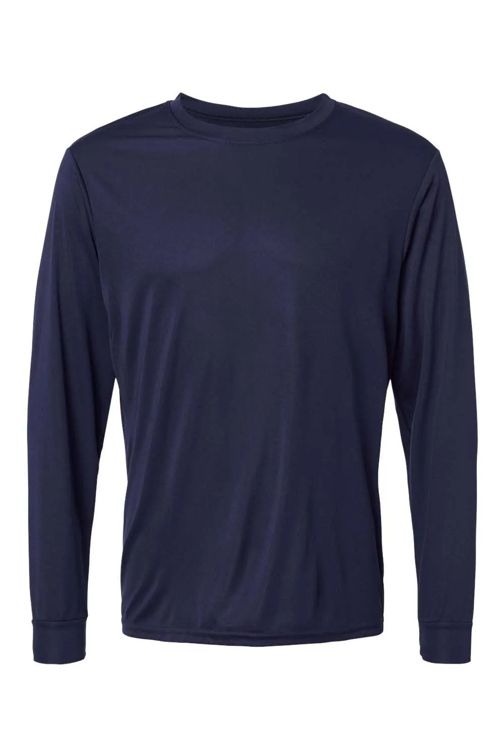 Augusta Sportswear Mens Moisture Wicking Long Sleeve Crewneck T-Shirt - Navy Blue
