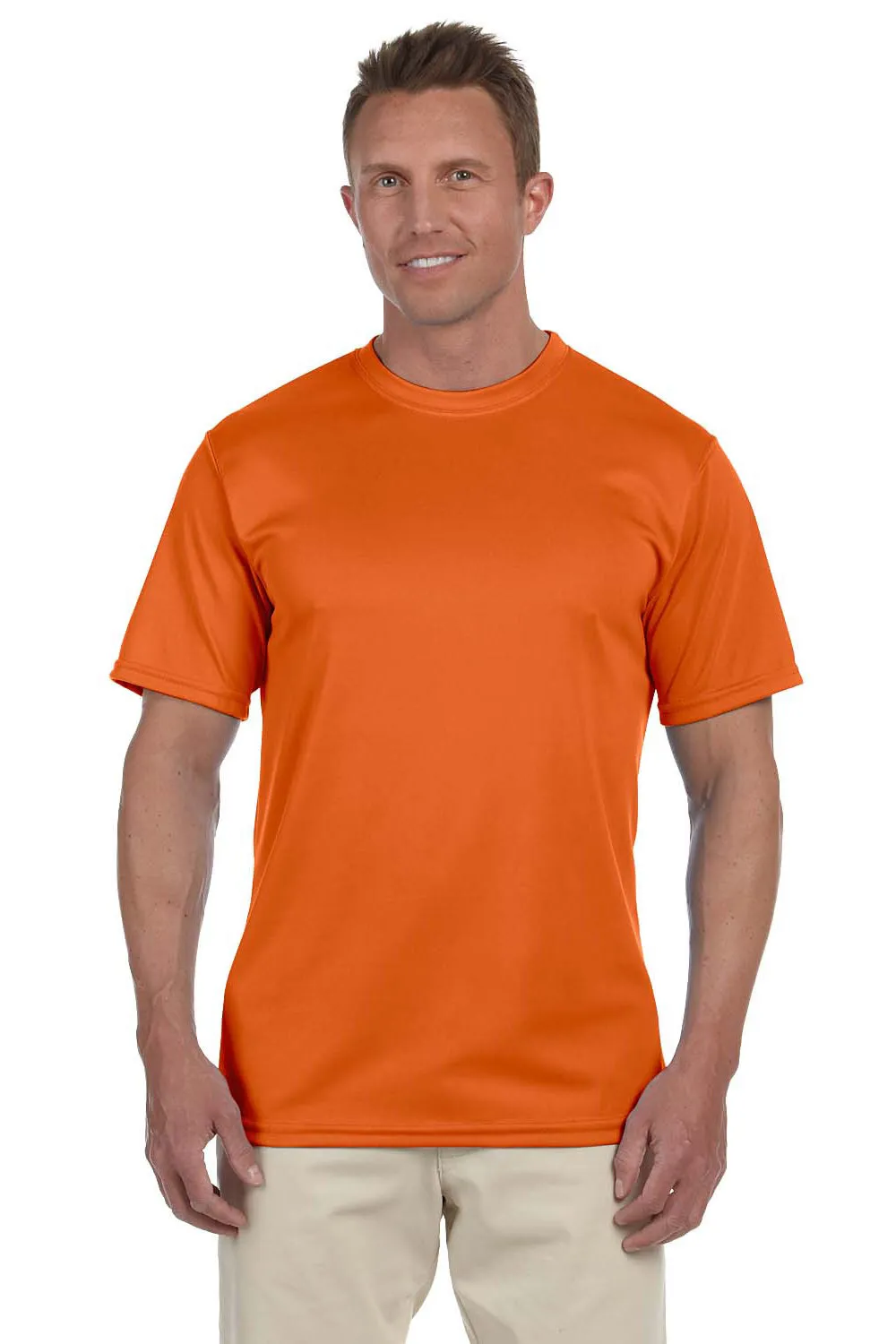 Augusta Sportswear Mens Moisture Wicking Short Sleeve Crewneck T-Shirt - Orange