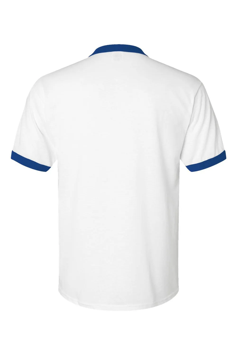 Augusta Sportswear Mens Ringer Short Sleeve Crewneck T-Shirt - White/Royal Blue