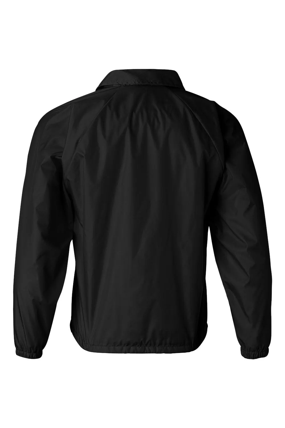 Augusta Sportswear Mens Water Resistant Snap Down Coaches Jacket - Black
