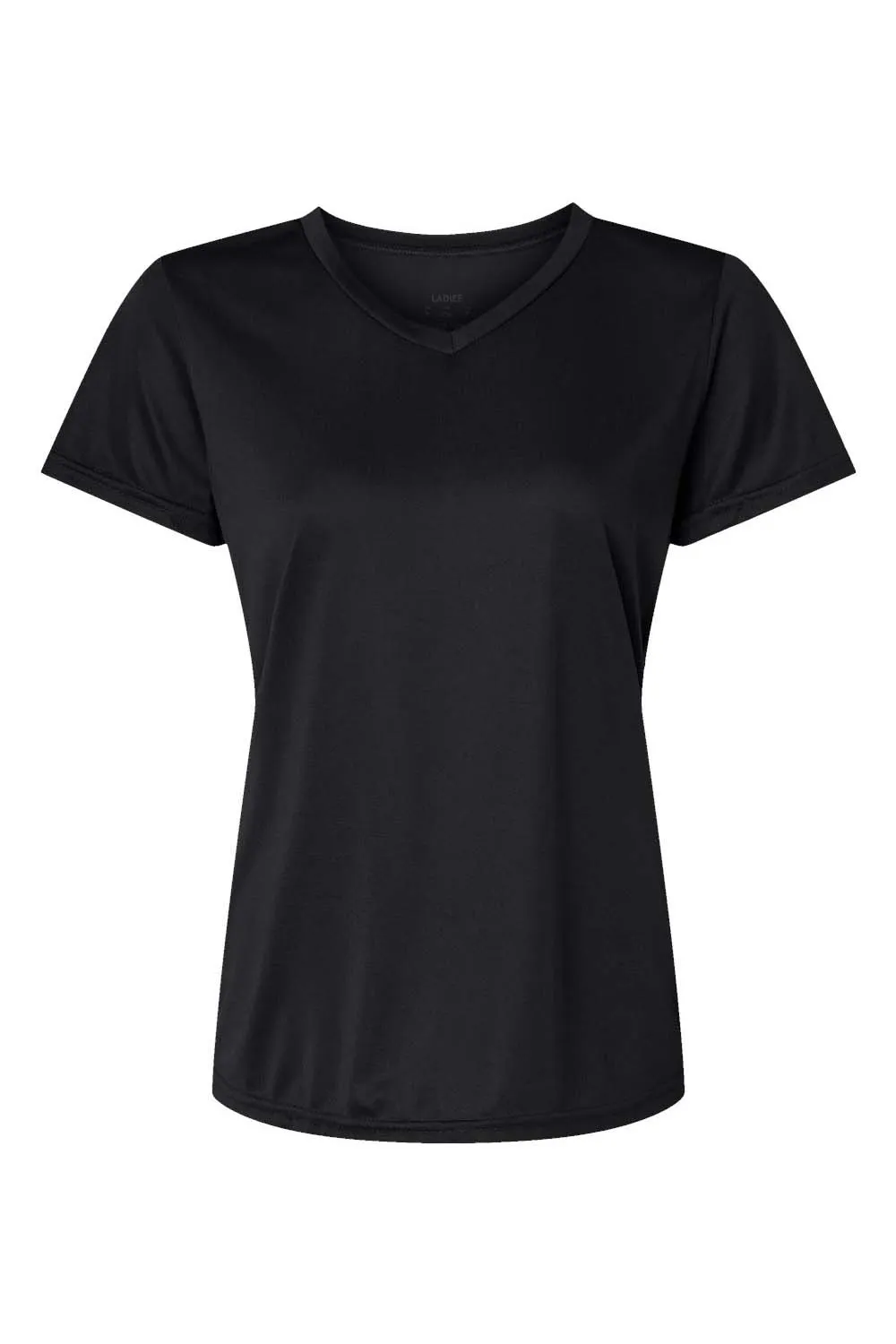 Augusta Sportswear Womens Moisture Wicking Short Sleeve V-Neck T-Shirt - Black