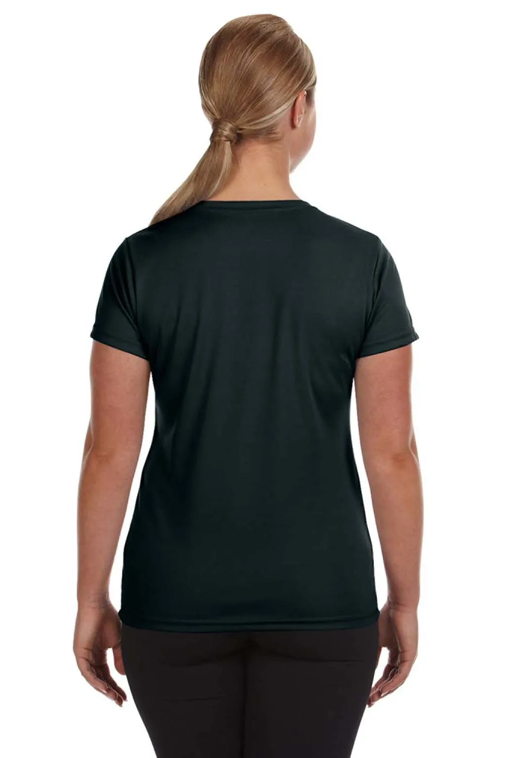 Augusta Sportswear Womens Moisture Wicking Short Sleeve V-Neck T-Shirt - Black