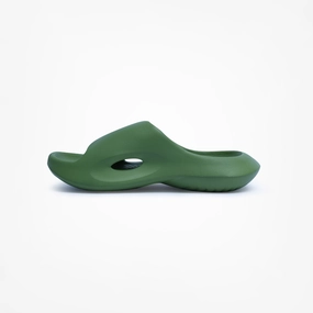 Birdsoles -  Cotton Clouds Slides - Green Birdsoles barefoot shoes with natural toe spread