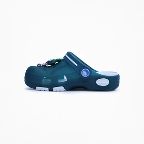 Birdsoles - Happy Hoppers Clogs - Green Birdsoles barefoot shoes with natural toe spread