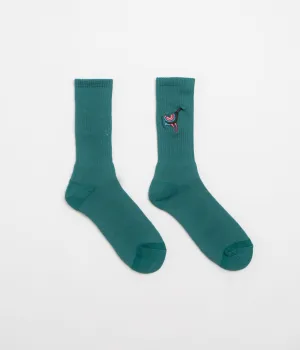 by Parra Angry Duck Crew Socks - Pine Green Parra Clothing