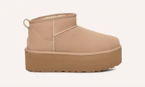 Classic Ultra Mini Platform In Sand Ugg Shoes