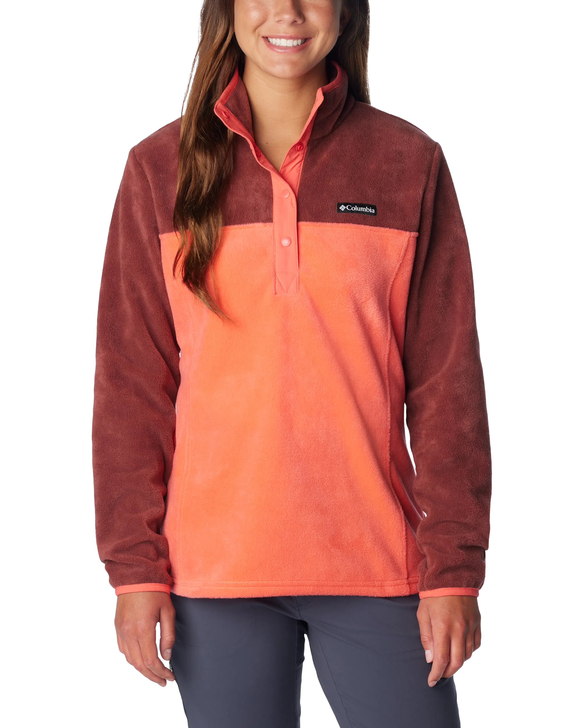 Columbia Clothing Benton Springs Half Snap Pullover Fleece Jacket in Juicy & Spice