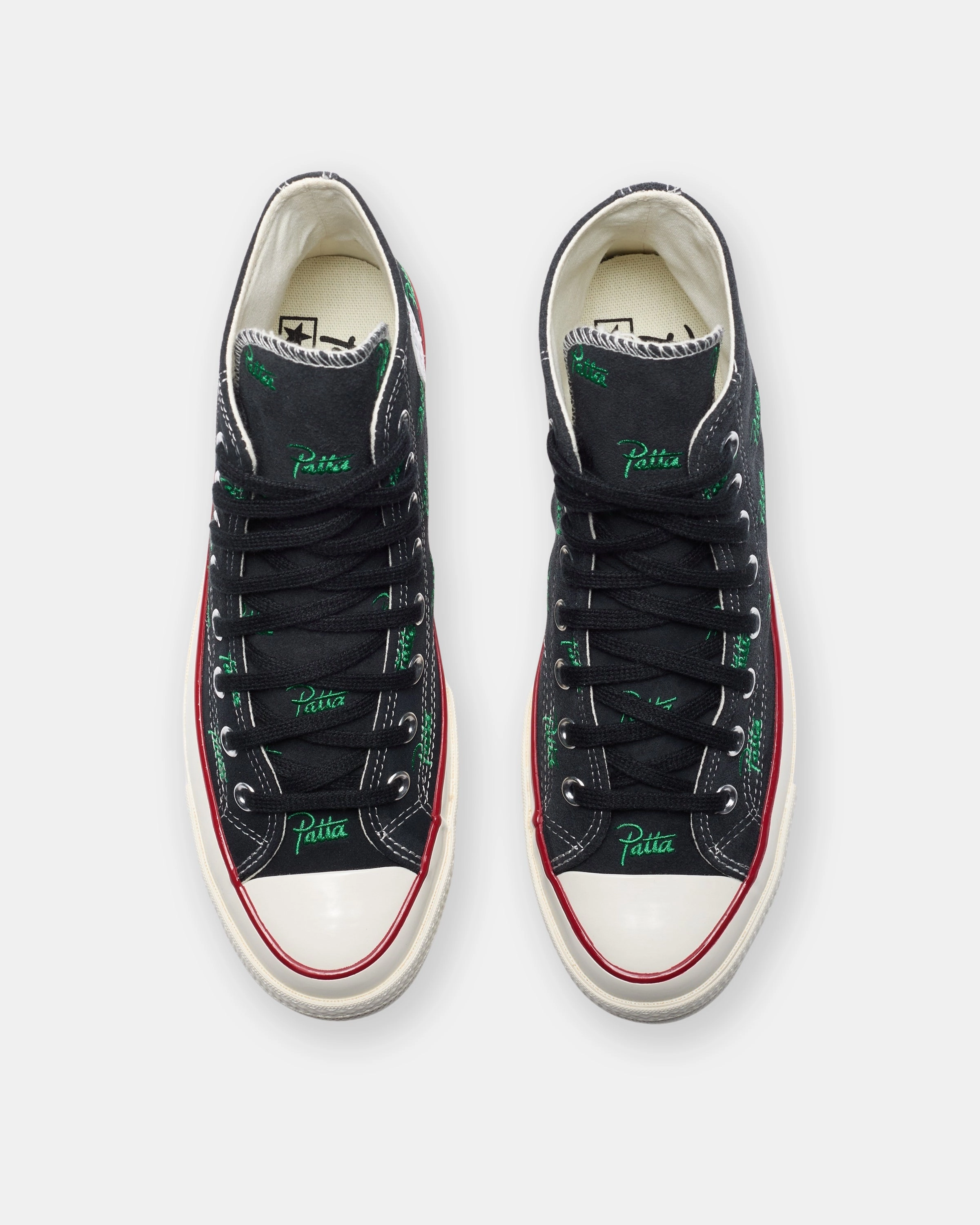 CONVERSE X PATTA CHUCK 70 HI - BLACK/ JOLLYGREEN Womens vintage sneakers