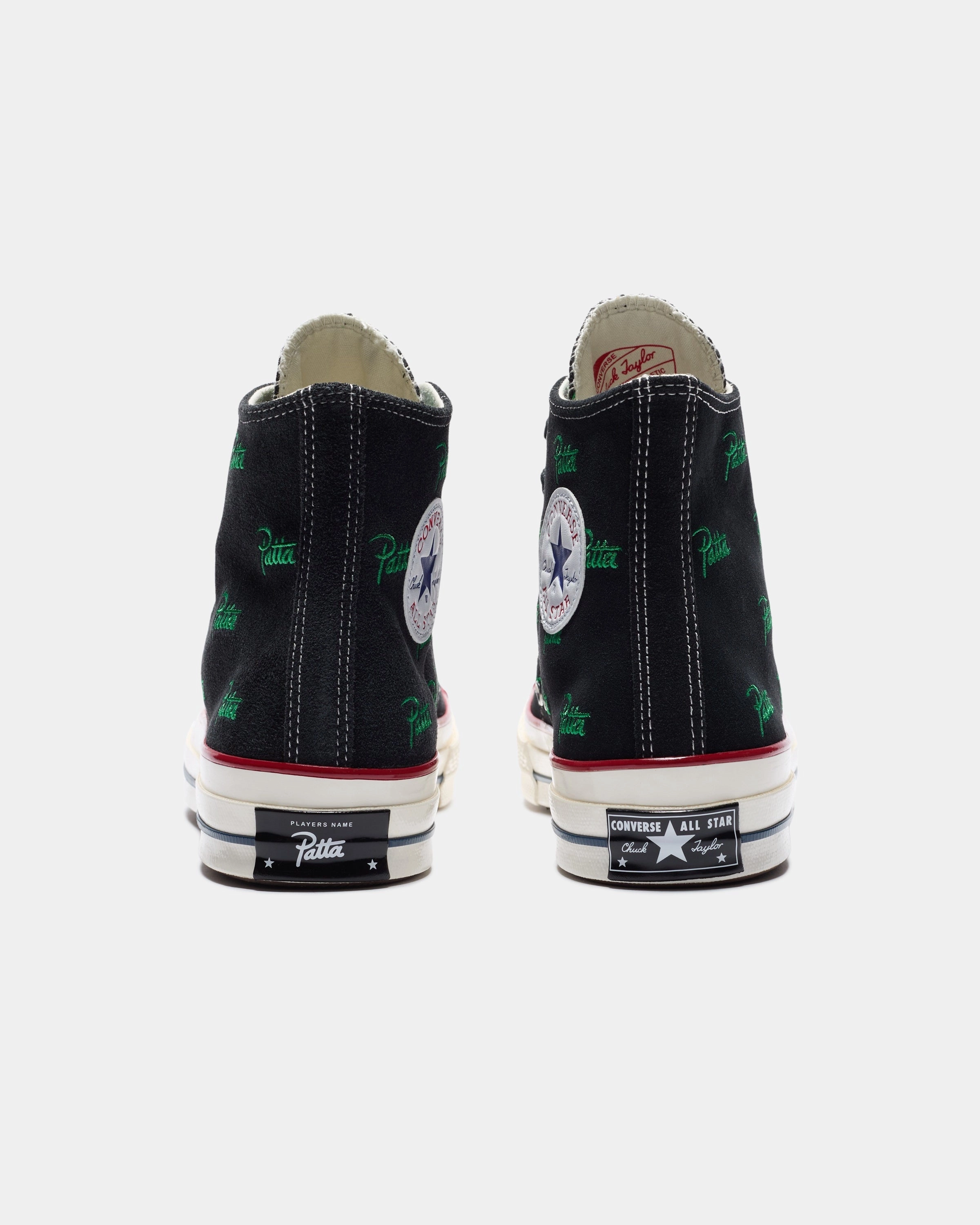 CONVERSE X PATTA CHUCK 70 HI - BLACK/ JOLLYGREEN Womens vintage sneakers