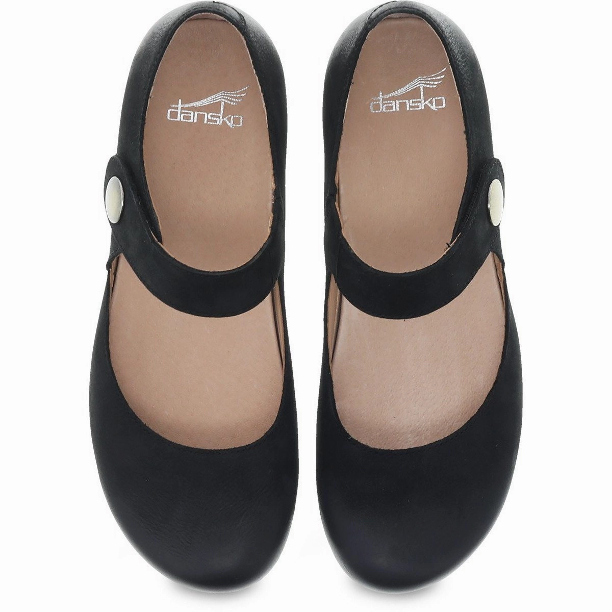 DANSKO BEATRICE BLACK BURNISHED NUBUCK Dansko shoe design close-ups