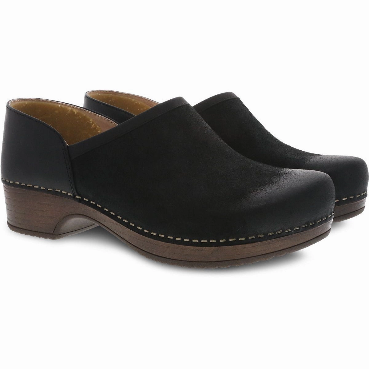 DANSKO BRENNA BLACK BURNISHED SUEDE Dansko shoe design close-ups