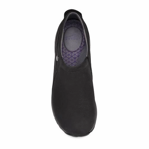 DANSKO PATTI BLACK MILLED NUBUCK Dansko shoe design close-ups